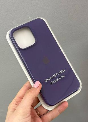 Чохол-накладка з мікрофіброю для айфон 16 pro max, чохол silicone case з мікрофіброю для iphone 16 про макс (фіолетовий)