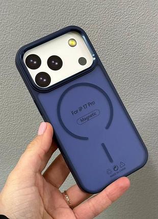 Чехол matte magsafe iphone 17 pro,чехол матовый прозрачный с магсейфом для телефона айфон 17 про (синий)
