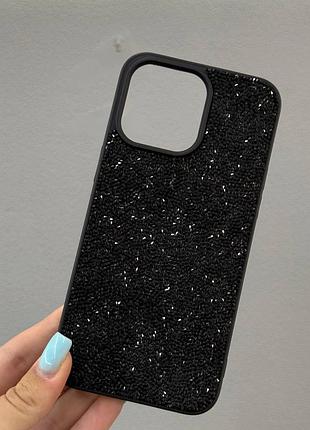 Преміум чохол зі стразами для айфона 15 про макс,чохол-накладка swarovski case для iphone 15 pro max (чорний)