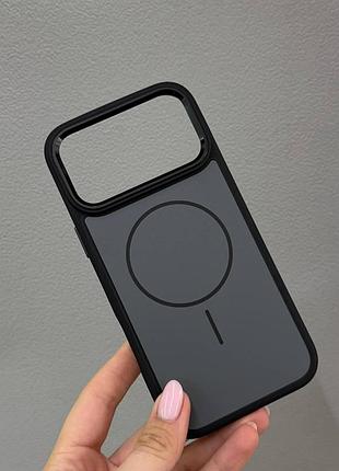 Чохол magsafe для iphone 17 pro max із металевою рамкою,протиударний чохол magsafe для iphone 17 pro max (чорний)