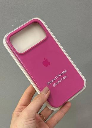 Чохол-бампер для айфон 17 про макс, чохол silicone case з мікрофіброю для iphone 17 pro max (фуксія)