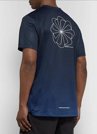 Nike running miler printed dri- fit mesh t-shirt - blue