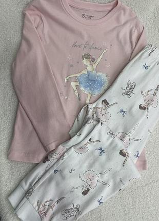 Піжама для дівчинки primark рожева з балериною 5-6 років