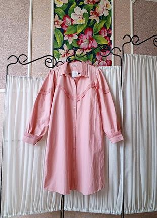 Красиве якісне плаття-рубашка з кружевом hisset collection.