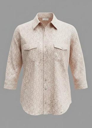 Нежная женская хлопковая (батист) рубашка marks &amp; spencer (uk 16 / l-xl) в мелкую розу, винтаж.