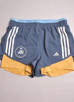 Жіночі бігові шорти adidas running runners own the run 3-stripes 2-в-1 - s