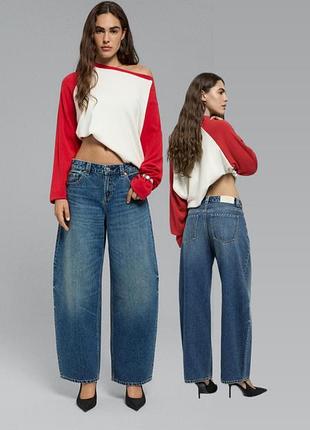 Джинси barrel fit stradivarius
