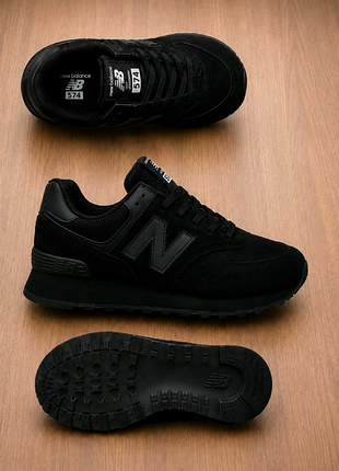 Кросівки унісекс new balance чорні демісезонні замшеві
