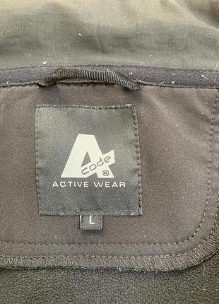 Чоловіча куртка софтшелл a-code active wear (розмір l, чорний колір, фліс) softshell 8