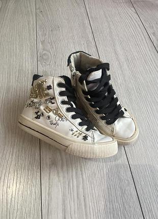 Хайтопи для дівчинки zara, білі, розмір 26