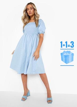 🥰 нова! міді сукня на резинці boohoo 16 бавовна