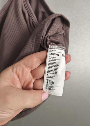 Топ со встроенной чашкой uniqlo m airism cotton square neck cropped bra top 5