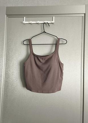 Топ со встроенной чашкой uniqlo m airism cotton square neck cropped bra top 3