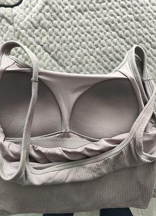 Топ со встроенной чашкой uniqlo m airism cotton square neck cropped bra top 7