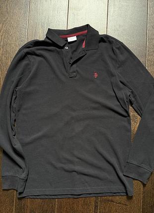 Чоловіче поло u.s. polo assn з довгим рукавом, розмір l, чорне