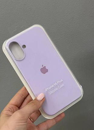 Чехол-накладка с микрофиброй для айфон 16 plus, чехол silicone case с микрофиброй для iphone 16 plus ( лиловый)