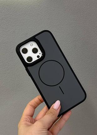 Чохол magsafe для iphone 14 pro max із металевою рамкою,протиударний чохол magsafe для iphone 14 pro max (чорний)