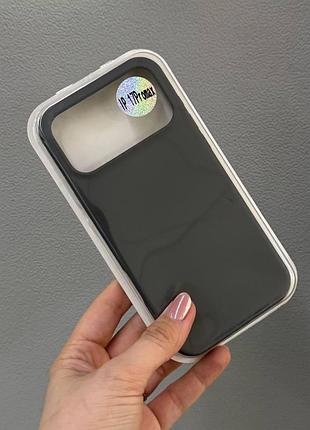 Чехол-накладка с микрофиброй для айфон 17 pro max, чехол silicone case с микрофиброй для iphone 17 pro max (серый)
