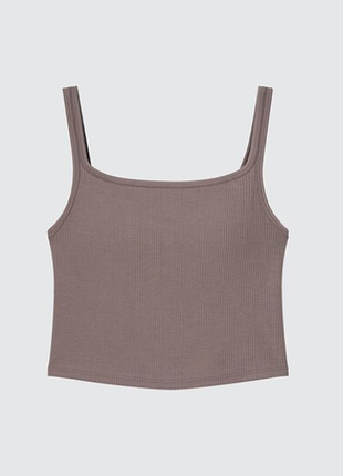 Топ со встроенной чашкой uniqlo m airism cotton square neck cropped bra top 2