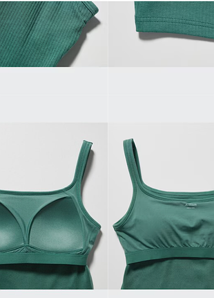 Топ со встроенной чашкой uniqlo m airism cotton square neck cropped bra top 8