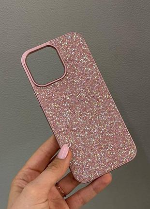 Преміум чохол зі стразами для айфона 16 про макс,чохол-накладка swarovski case для iphone 16 pro max (рожевий)