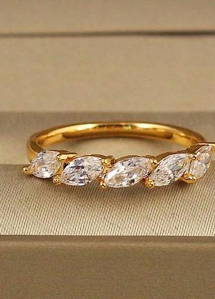 Кільце xuping jewelry мигдалева роса р 17 золотисте