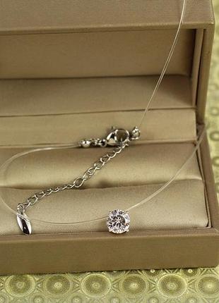 Леска xuping jewelry камінь 7 мм 40 см додаток 5 см срібляста