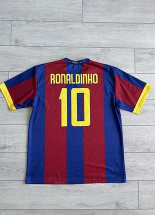 Футбольна футболка джерсі роналдінью барселона камп ноу вінтаж ronaldinho barcelona camp nou vintage 2007 football soccer jersey size xl хл розмір