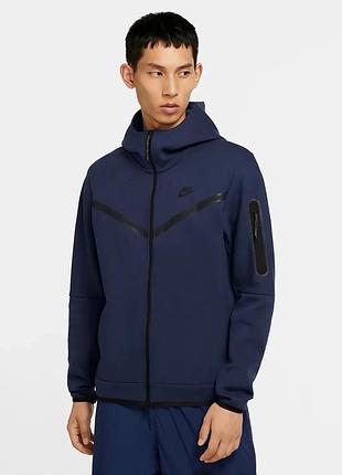 Чоловіче худі nike sportswear tech fleece full-zip hoodie, синє, розмір s-m