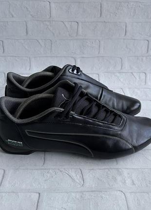 Чорні шкіряні чоловічі кросівки пума мерседес puma mercedes amg petronas future cat leather size 45 розмір черные кожаные мужские кроссовки оригінал