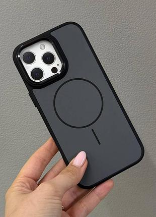Чохол magsafe для iphone 16 pro із металевою рамкою,протиударний чохол magsafe для iphone 16 pro (чорний)