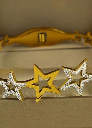 Браслет бенгл xuping jewelry жорсткий crystal star 60 мм на руку від 17 до 19 см лимонний