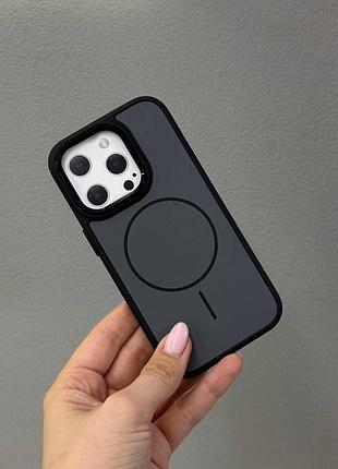 Чохол magsafe для iphone 14 pro із металевою рамкою,протиударний чохол magsafe для iphone 14 pro (чорний)