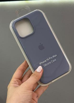 Чехол-накладка с микрофиброй для айфон 16 pro max, чехол silicone case с микрофиброй для iphone 16 про макс (синий)