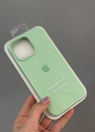 Чехол-накладка с микрофиброй для айфон 16 pro max, чехол silicone case с микрофиброй для iphone 16 pro max (зеленый)