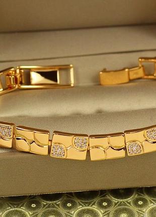 Браслет xuping jewelry медові соти 17 см 8 мм золотистий
