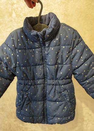Куртка для дівчинки h&m подовжена синя в горох