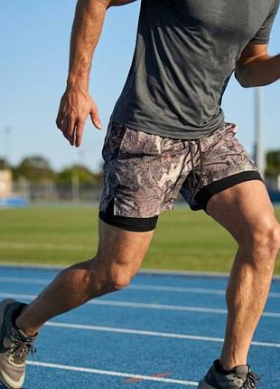 Спортивные шорты 2в1 мужские workout primark s