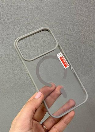 Чехол matte magsafe iphone 17 pro,чохол матовый прозрачный с магсейфом для телефона айфон 17 про (серый)