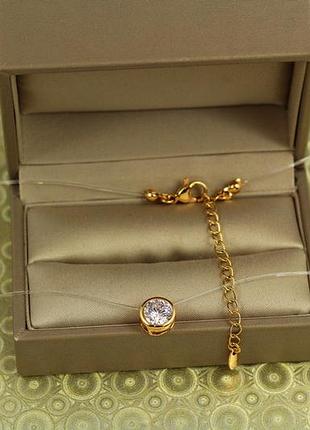 Леска xuping jewelry з кулоном в обідку 8 мм 40 см додаток 5 см золотистий