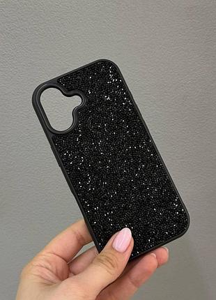 Премиум чехол со стразами для айфона 17,чехол-накладка swarovski case для iphone 17 (черный)