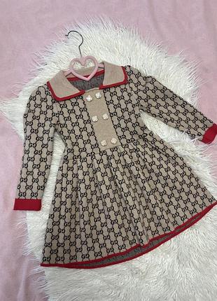 Сукня для дівчинки gucci бежева з червоним 98-104 см