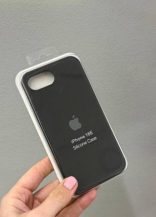 Чехол-накладка с микрофиброй для айфон 16e, чехол silicone case с микрофиброй для iphone 16e (черный)