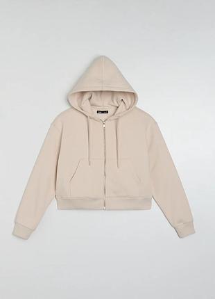 Жіноче бежеве худі на блискавці (zip hoodie) sinsay, розмір m — нове!