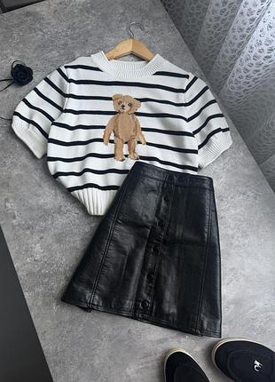 Шкіряна спідниця h&m