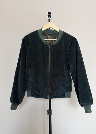 Куртка / бомбер жіночий kaya wear двостороння вельветова, темно-зелений