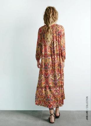 Лен + вискоза миди платье zara 2
