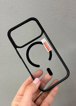 Чохол matte magsafe iphone 17 pro,чохол матовий прозорий з магсейфом для телефону айфон 17 про (чорний)