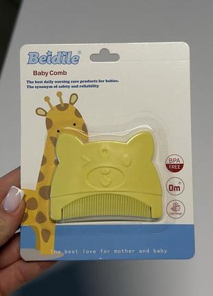 Гребінець beidile baby comb для вичісування дитячих кірочок, жовтий