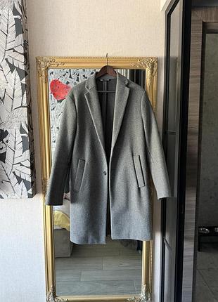 Пальто чоловіче zara сіре (m)